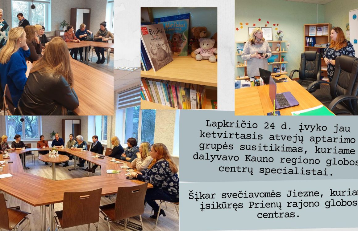 Kauno regiono globos centrų specialistų grupės susitikimas Jiezno paramos šeimai centre