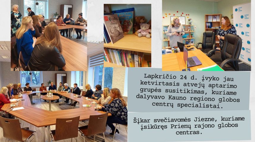 Kauno regiono globos centrų specialistų grupės susitikimas Jiezno paramos šeimai centre